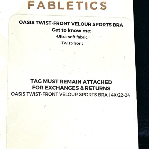Fabletics Women's Oasis Twist- Front Velour Sports Bra - XS - Picture 5 of 5